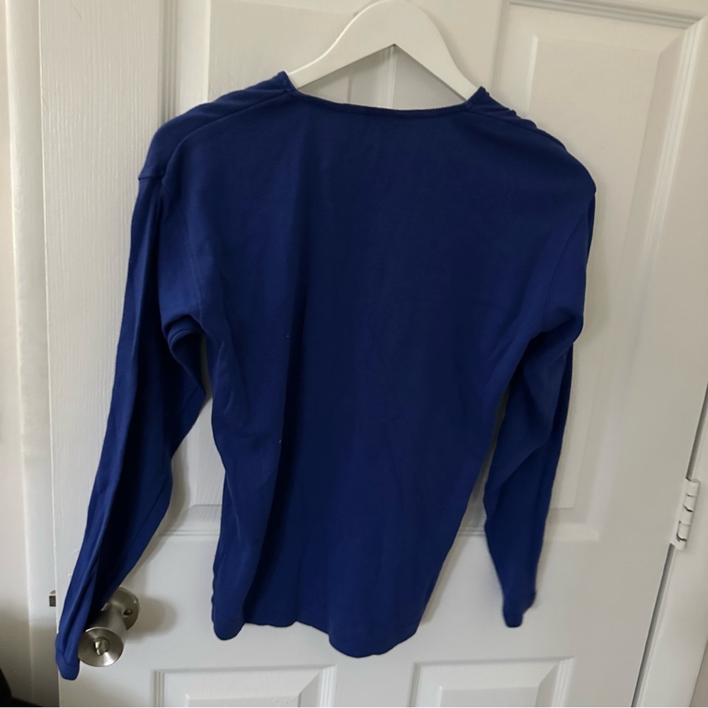 Blue 1/4 Button Long Sleeve Shirt - Picture 5 of 5